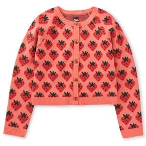 Tea Collection Pink Strawberry Cardigan